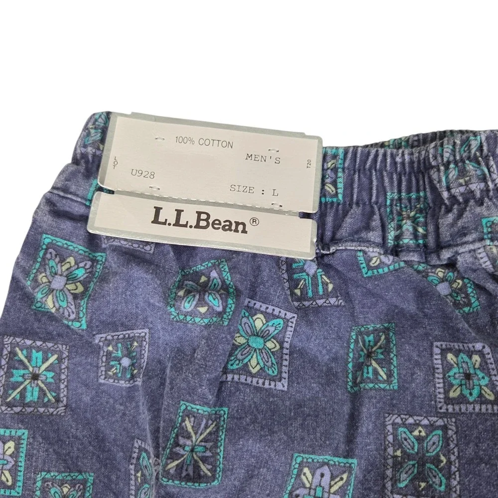 Lot Of 2 NWT LL‎ Bean Mens Y2K Blue Red Shorts Geometric Southwestern Large New